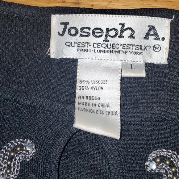 Vintage Joseph A. Black embellished shirt Large - Picture 5 of 9
